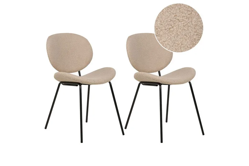 Matsalsstol Beliani Luana set om 2 Beige-Svart Taupe