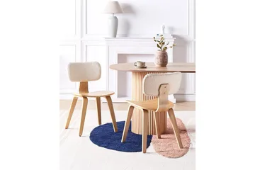 Matsalsstol Beliani Lucinda set om 2 Beige-Ljust Trä Ljusbeige VALUE_MISSING_1 - Møbler - Stoler - Spisestuestoler & kjøkkenstoler