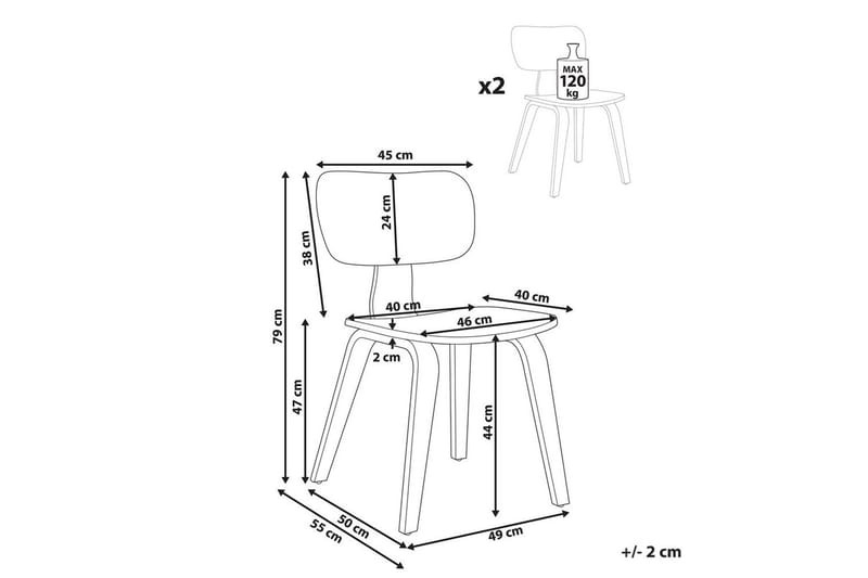 Matsalsstol Beliani Lucinda set om 2 Beige-Ljust Trä Ljusbeige VALUE_MISSING_1 - Møbler - Stoler - Spisestuestoler & kjøkkenstoler