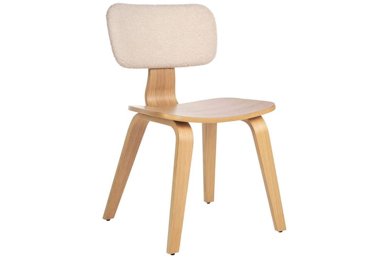 Matsalsstol Beliani Lucinda set om 2 Beige-Ljust Trä Ljusbeige VALUE_MISSING_1 - Møbler - Stoler - Spisestuestoler & kjøkkenstoler