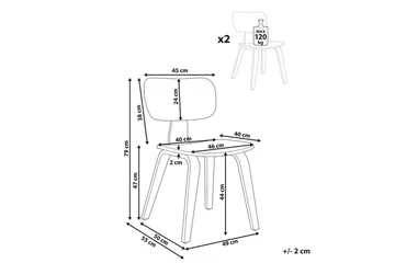 Matsalsstol Beliani Lucinda set om 2 Beige-Ljust Trä Ljusbeige VALUE_MISSING_2 - Møbler - Stoler - Spisestuestoler & kjøkkenstoler
