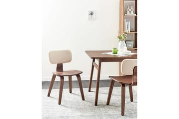 Matsalsstol Beliani Lucinda set om 2 Beige-Ljust Trä Ljusbeige VALUE_MISSING_2 - Møbler - Stoler - Spisestuestoler & kjøkkenstoler