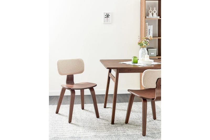 Matsalsstol Beliani Lucinda set om 2 Beige-Ljust Trä Ljusbeige VALUE_MISSING_2 - Møbler - Stoler - Spisestuestoler & kjøkkenstoler