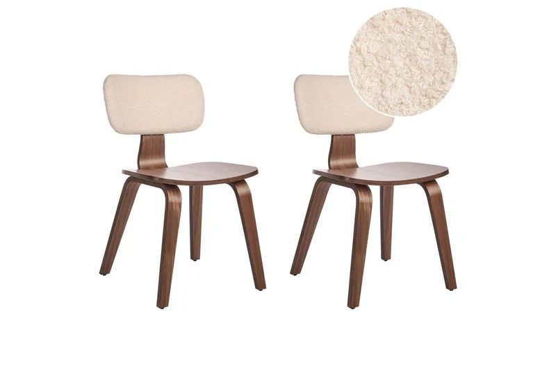 Matsalsstol Beliani Lucinda set om 2 Beige-Ljust Trä Ljusbeige VALUE_MISSING_2
