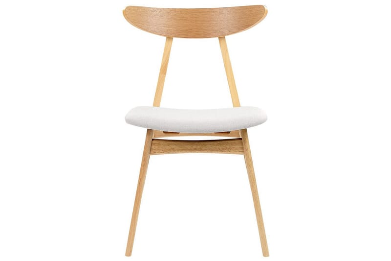 Matsalsstol Beliani Lynn set om 2 Ljus Trä-Beige Light grey - Møbler - Stoler - Spisestuestoler & kjøkkenstoler