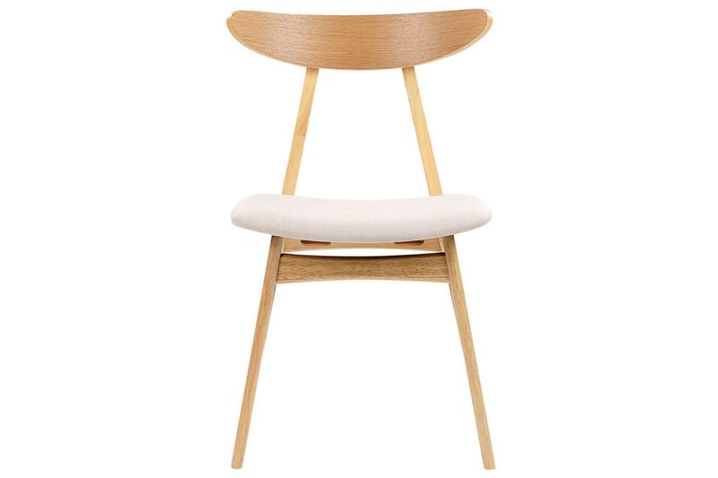 Matsalsstol Beliani Lynn set om 2 Ljus Trä-Beige Ljusbeige - Møbler - Stoler - Spisestuestoler & kjøkkenstoler
