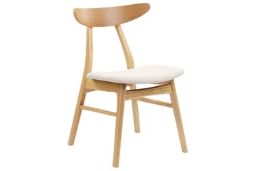 Matsalsstol Beliani Lynn set om 2 Ljus Trä-Beige Ljusbeige - Møbler - Stoler - Spisestuestoler & kjøkkenstoler