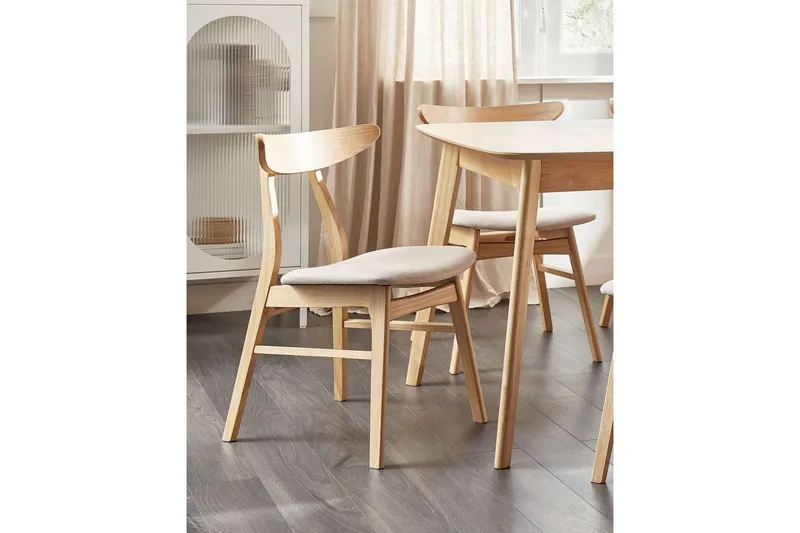 Matsalsstol Beliani Lynn set om 2 Ljus Trä-Beige NO_BRAND Ljusbeige - Møbler - Stoler - Spisestuestoler & kjøkkenstoler