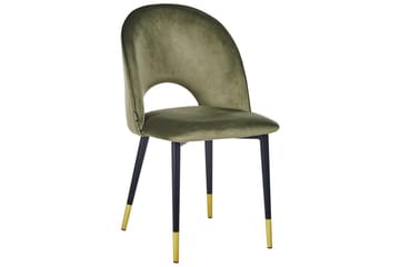 Matsalsstol Beliani Magalia set om 2 Beige-Svart-Guld Olive green - Møbler - Stoler - Spisestuestoler & kjøkkenstoler