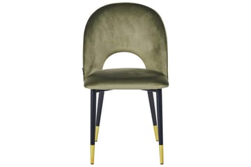 Matsalsstol Beliani Magalia set om 2 Beige-Svart-Guld Olive green - Møbler - Stoler - Spisestuestoler & kjøkkenstoler