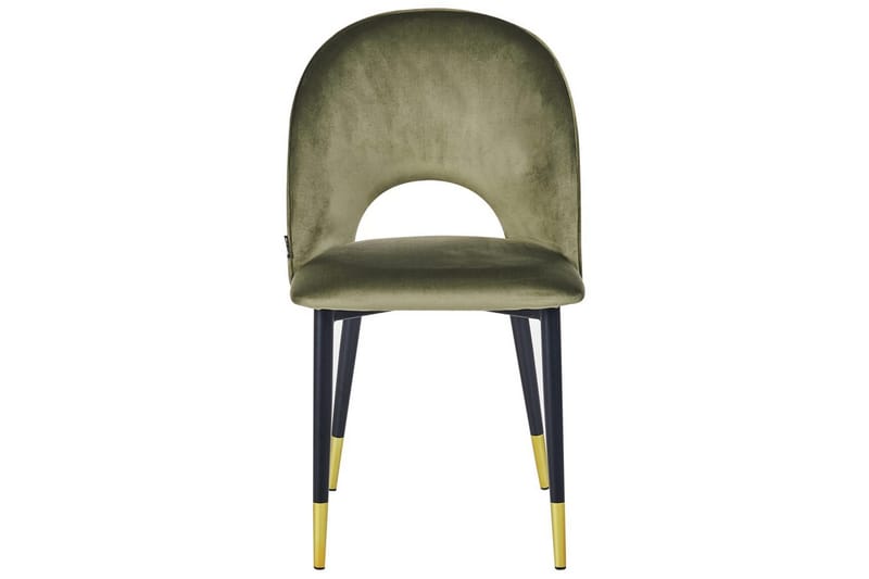 Matsalsstol Beliani Magalia set om 2 Beige-Svart-Guld Olive green - Møbler - Stoler - Spisestuestoler & kjøkkenstoler