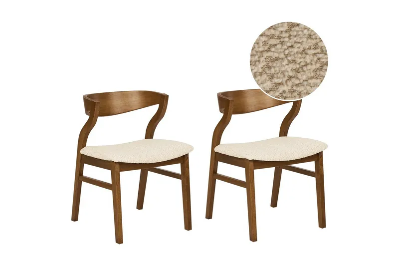Matsalsstol Beliani Maroa set om 2 Ljusbeige