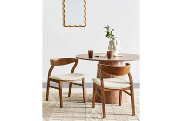 Matsalsstol Beliani Maroa set om 2 Ljusbeige - Møbler - Stoler - Spisestuestoler & kjøkkenstoler