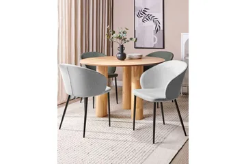 Matsalsstol Beliani Mason set om 2 Beige-Svart Light grey - Møbler - Stoler - Spisestuestoler & kjøkkenstoler