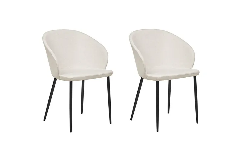 Matsalsstol Beliani Mason set om 2 Beige-Svart Ljusbeige