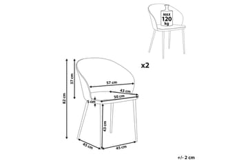 Matsalsstol Beliani Mason set om 2 Beige-Svart Ljusbeige - Møbler - Stoler - Spisestuestoler & kjøkkenstoler