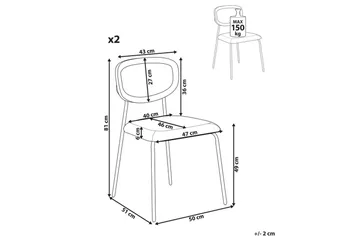 Matsalsstol Beliani Mayetta set om 2 Natural - Møbler - Stoler - Spisestuestoler & kjøkkenstoler
