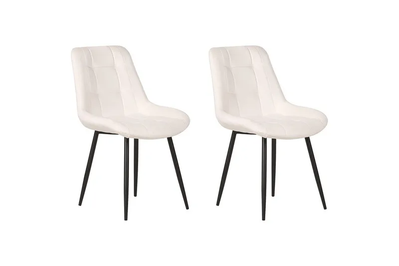 Matsalsstol Beliani Melrose set om 2 Beige-Svart Off White