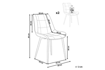 Matsalsstol Beliani Melrose set om 2 Beige-Svart Off White - Møbler - Stoler - Spisestuestoler & kjøkkenstoler