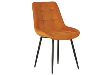 Matsalsstol Beliani Melrose set om 2 Beige-Svart Orange - Møbler - Stoler - Spisestuestoler & kjøkkenstoler