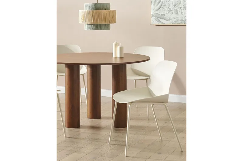 Matsalsstol Beliani Milaca set om 2 Beige - Møbler - Stoler - Spisestuestoler & kjøkkenstoler