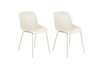 Matsalsstol Beliani Milaca set om 2 Beige - Møbler - Stoler - Spisestuestoler & kjøkkenstoler