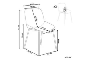 Matsalsstol Beliani Milaca set om 2 Beige - Møbler - Stoler - Spisestuestoler & kjøkkenstoler