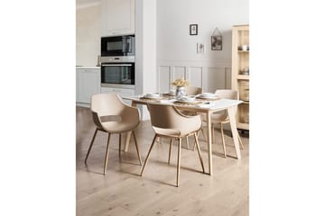 Matsalsstol Beliani Millers set om 4 Beige-Ljust Trä Beige - Møbler - Stoler - Spisestuestoler & kjøkkenstoler