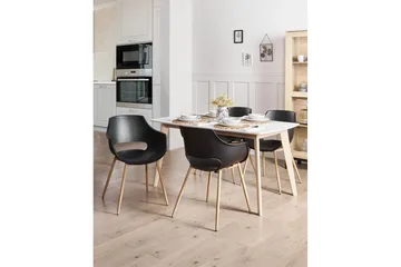 Matsalsstol Beliani Millers set om 4 Beige-Ljust Trä Black - Møbler - Stoler - Spisestuestoler & kjøkkenstoler