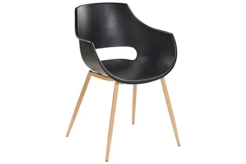 Matsalsstol Beliani Millers set om 4 Beige-Ljust Trä Black - Møbler - Stoler - Spisestuestoler & kjøkkenstoler