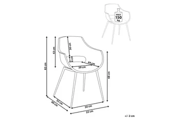 Matsalsstol Beliani Millers set om 4 Beige-Ljust Trä Black - Møbler - Stoler - Spisestuestoler & kjøkkenstoler