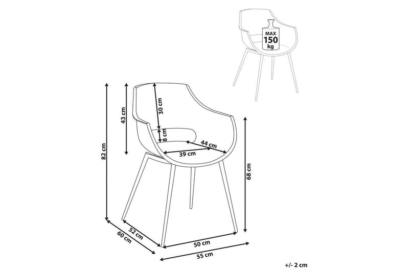 Matsalsstol Beliani Millers set om 4 Beige-Ljust Trä Black - Møbler - Stoler - Spisestuestoler & kjøkkenstoler