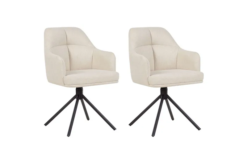 Matsalsstol Beliani Mira set om 2 Beige-Svart Beige