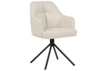 Matsalsstol Beliani Mira set om 2 Beige-Svart Beige - Møbler - Stoler - Spisestuestoler & kjøkkenstoler