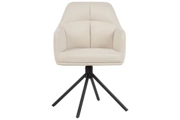 Matsalsstol Beliani Mira set om 2 Beige-Svart Beige - Møbler - Stoler - Spisestuestoler & kjøkkenstoler