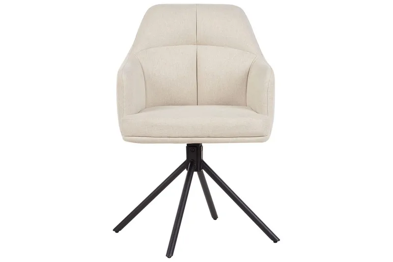 Matsalsstol Beliani Mira set om 2 Beige-Svart Beige - Møbler - Stoler - Spisestuestoler & kjøkkenstoler