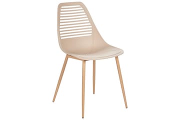 Matsalsstol Beliani Montello set om 4 Beige-Ljust Trä Beige - Møbler - Stoler - Spisestuestoler & kjøkkenstoler
