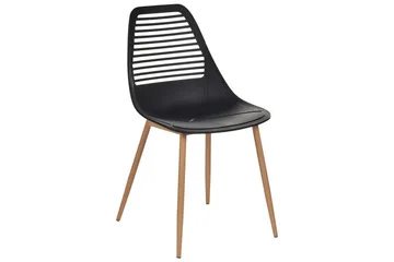 Matsalsstol Beliani Montello set om 4 Beige-Ljust Trä Black - Møbler - Stoler - Spisestuestoler & kjøkkenstoler