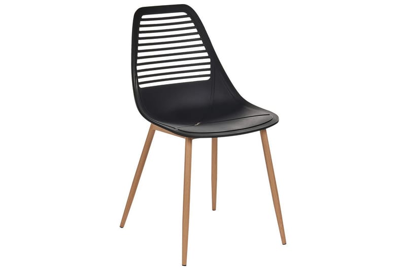 Matsalsstol Beliani Montello set om 4 Beige-Ljust Trä Black - Møbler - Stoler - Spisestuestoler & kjøkkenstoler