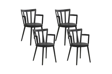 Matsalsstol Beliani Morill set om 4 Black - Møbler - Stoler - Spisestuestoler & kjøkkenstoler