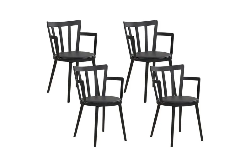Matsalsstol Beliani Morill set om 4 Black