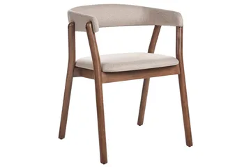 Matsalsstol Beliani Mylo set om 2 Beige-Mörkt Trä Beige - Møbler - Stoler - Spisestuestoler & kjøkkenstoler