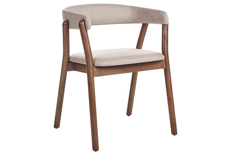 Matsalsstol Beliani Mylo set om 2 Beige-Mörkt Trä Beige - Møbler - Stoler - Spisestuestoler & kjøkkenstoler