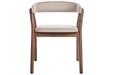 Matsalsstol Beliani Mylo set om 2 Beige-Mörkt Trä Beige - Møbler - Stoler - Spisestuestoler & kjøkkenstoler