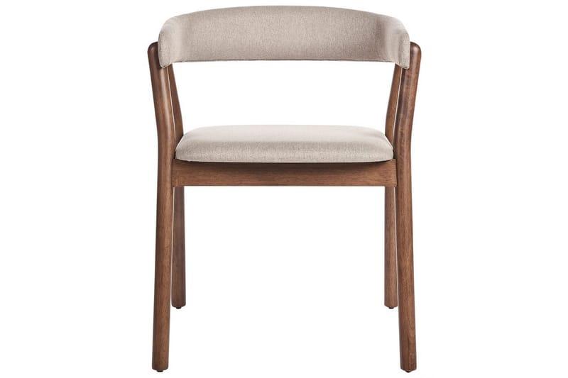 Matsalsstol Beliani Mylo set om 2 Beige-Mörkt Trä Beige - Møbler - Stoler - Spisestuestoler & kjøkkenstoler