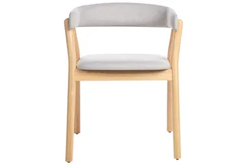 Matsalsstol Beliani Mylo set om 2 Beige-Mörkt Trä Light grey - Møbler - Stoler - Spisestuestoler & kjøkkenstoler