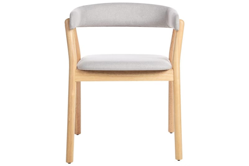 Matsalsstol Beliani Mylo set om 2 Beige-Mörkt Trä Light grey - Møbler - Stoler - Spisestuestoler & kjøkkenstoler