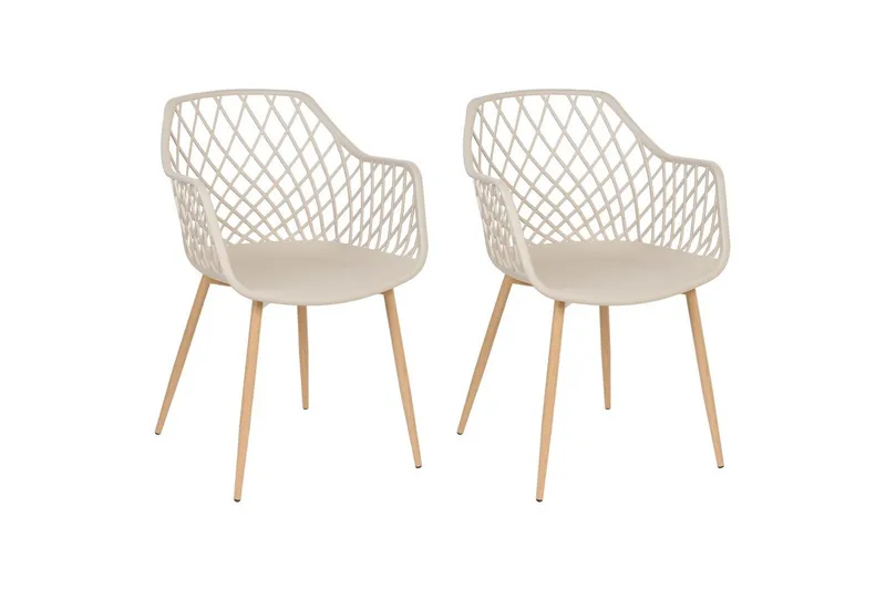 Matsalsstol Beliani Nashua set om 2 Beige