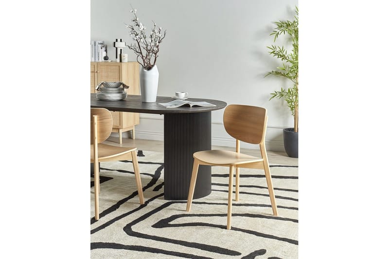 Matsalsstol Beliani Overly set om 2 Ljus Trä Light wood - Møbler - Stoler - Spisestuestoler & kjøkkenstoler
