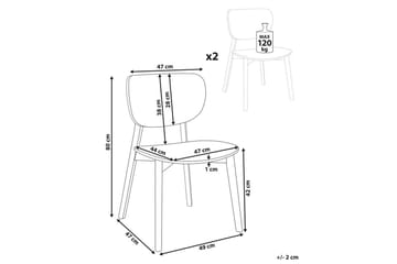 Matsalsstol Beliani Overly set om 2 Ljus Trä Light wood - Møbler - Stoler - Spisestuestoler & kjøkkenstoler